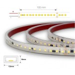 Tira LED 230V monocolor 19W/mt 120L/mt. SMD 2835 IP67 12x6mm corte cada 100mm, Bobina 50mts x 9,90€/m